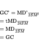 \begin{eqnarray*}
GC' &=& \frac{MD'}{2SM'} \\
&=& \frac{tMD}{2tSM} \\
&=& \frac{MD}{2SM} \\
&=& GC
\end{eqnarray*}